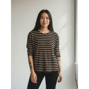 Rainbow Wave-Stripe Knit Top